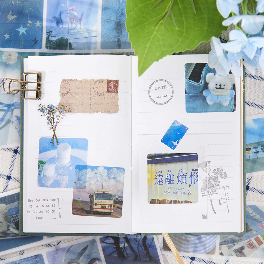 30 Sheets Art Paintings INS Landscape Aesthetic Stationery Sticker Scrapbooking Planner Journal Diary Decorative Label Stickers Qme