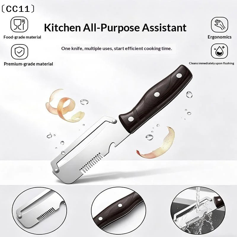 Stainless Steel Peeler Wooden Handle Peeling Slicing Fruits Qme