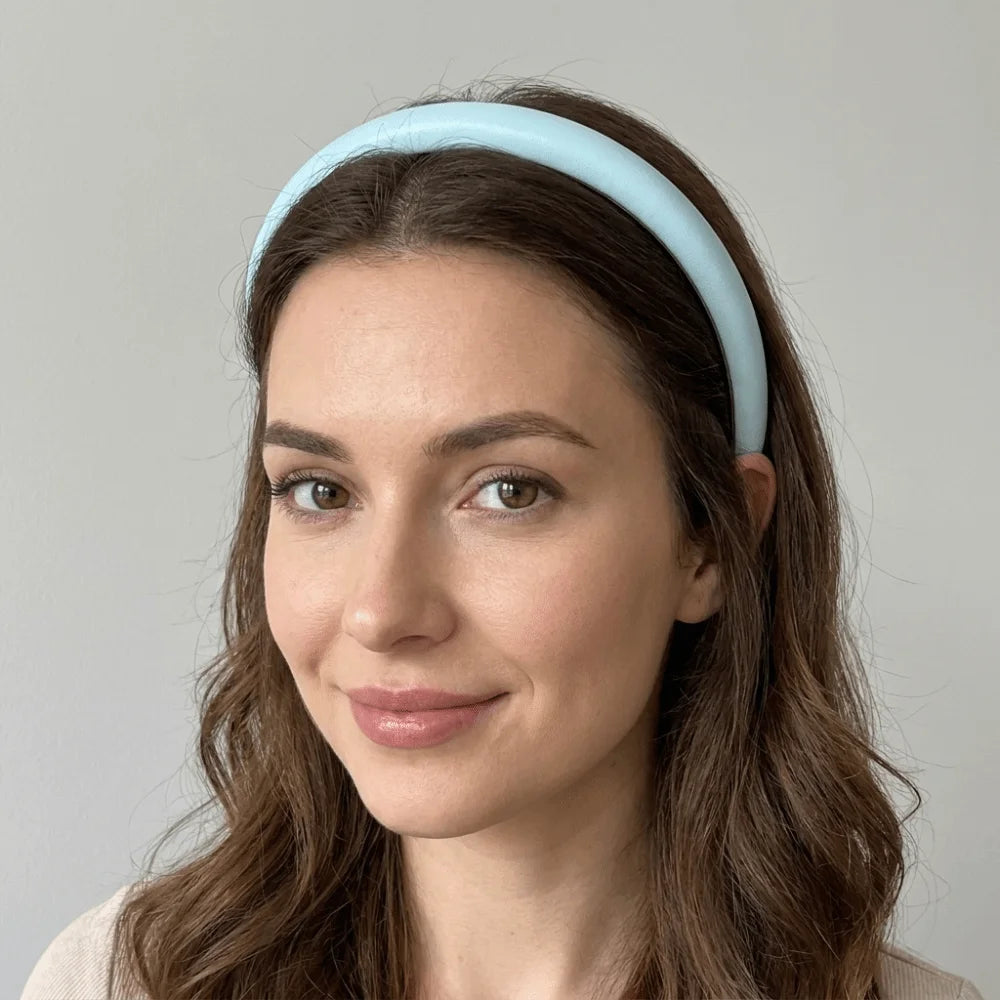 Sweet Cream Colors Women Headband Padded Korean Style Thin Headband Leather Hair Hoop Temperament Hair Band Wash Face Qme