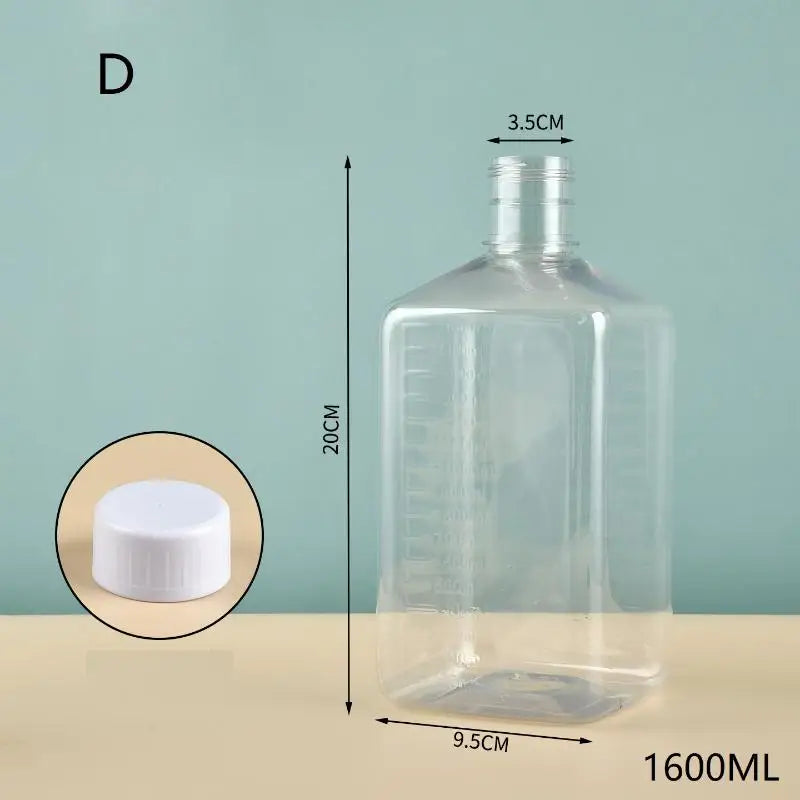 Syrup Dispenser For Coffee Bar Plastic Syrup Empty Bottles Dispenser Bottle With Lid Kitchen Container Multi-Function Qme D
