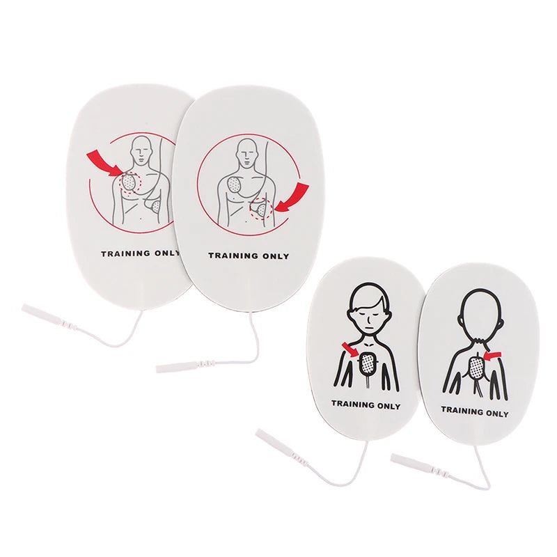 1 Pair AED Training Device Patches First Aid Replacement Pads Adult Qme