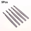5 Stainless Steel Tweezers Eyebrows Beard Multi-functional Tool Qme A