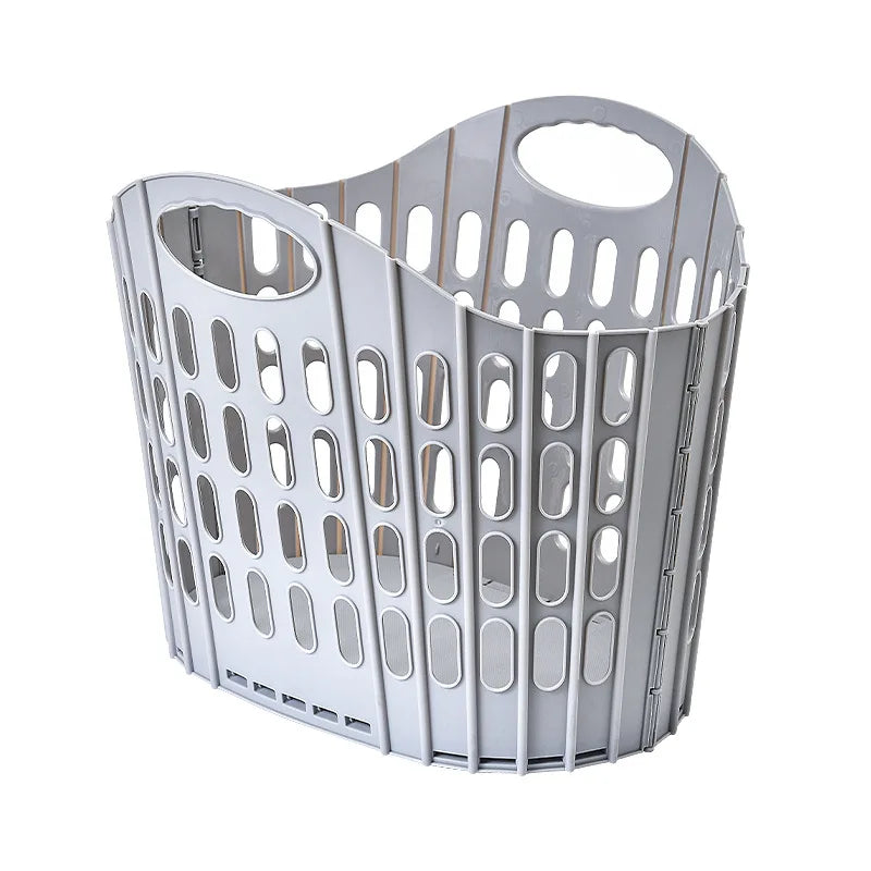 B 1pc Foldable Laundry Hamper, High Capacity & Portable, Durable Fabric, Space Saver, Collapsible Basket, Bathroom Organizer Qme Large grey
