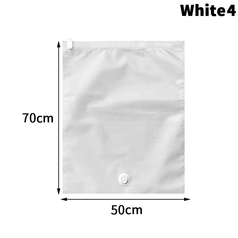 Reusable Hand Roll Vacuum Bags For Travel Waterproof Vacuum Compression Bag Luggage Vacuum Wardrobe Clothing Storage Bag Qme whiteXL