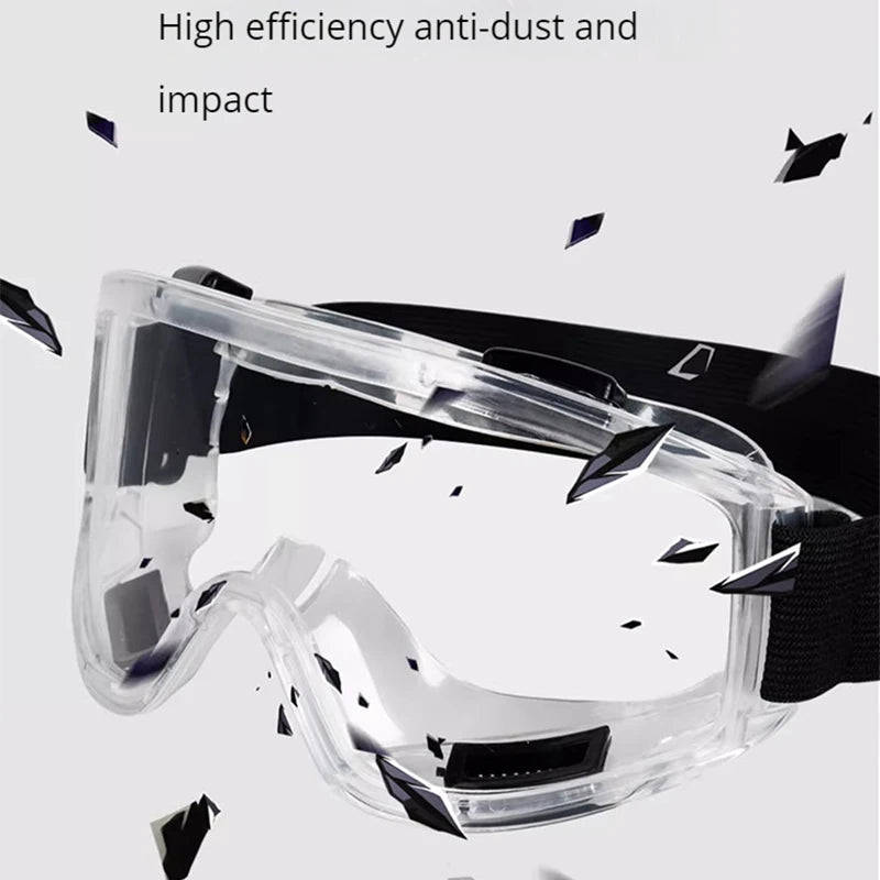 2PCS Protective Goggles Windproof Dustproof Anti-fog Safety Glasses for Outdoor Cycling Grinding Industrial Work Men Qme