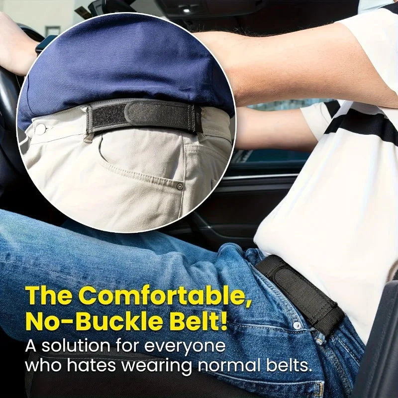 Adjustable Elastic Waist Belts - No-Buckle Invisible Belt for Jeans & Pants, Comfortable and Easy to Use Qme