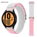 Suitable for Quartz Samsung Watch 4/5/6 20mm 22mm Nylon Quick Release Outdoor Strap Huawei GT3 High Mountain Loop Watch Bands Qme 15White Pink 20mm