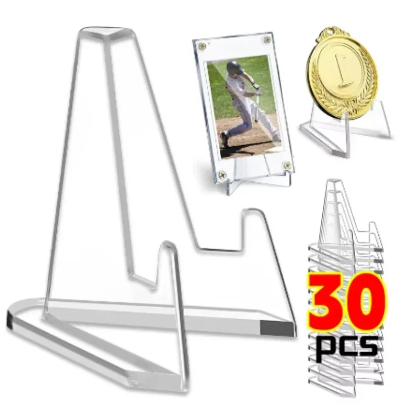 Wholesale Acrylic Coin Display Stand Holders Small Easel Rack Card Commemorative Challenge Coin Capsule Holder Support Qme