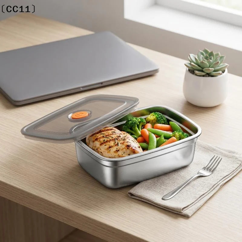 Stainless Steel Camping Lunch Box Sealed Leak-proof Bento Microwave Qme