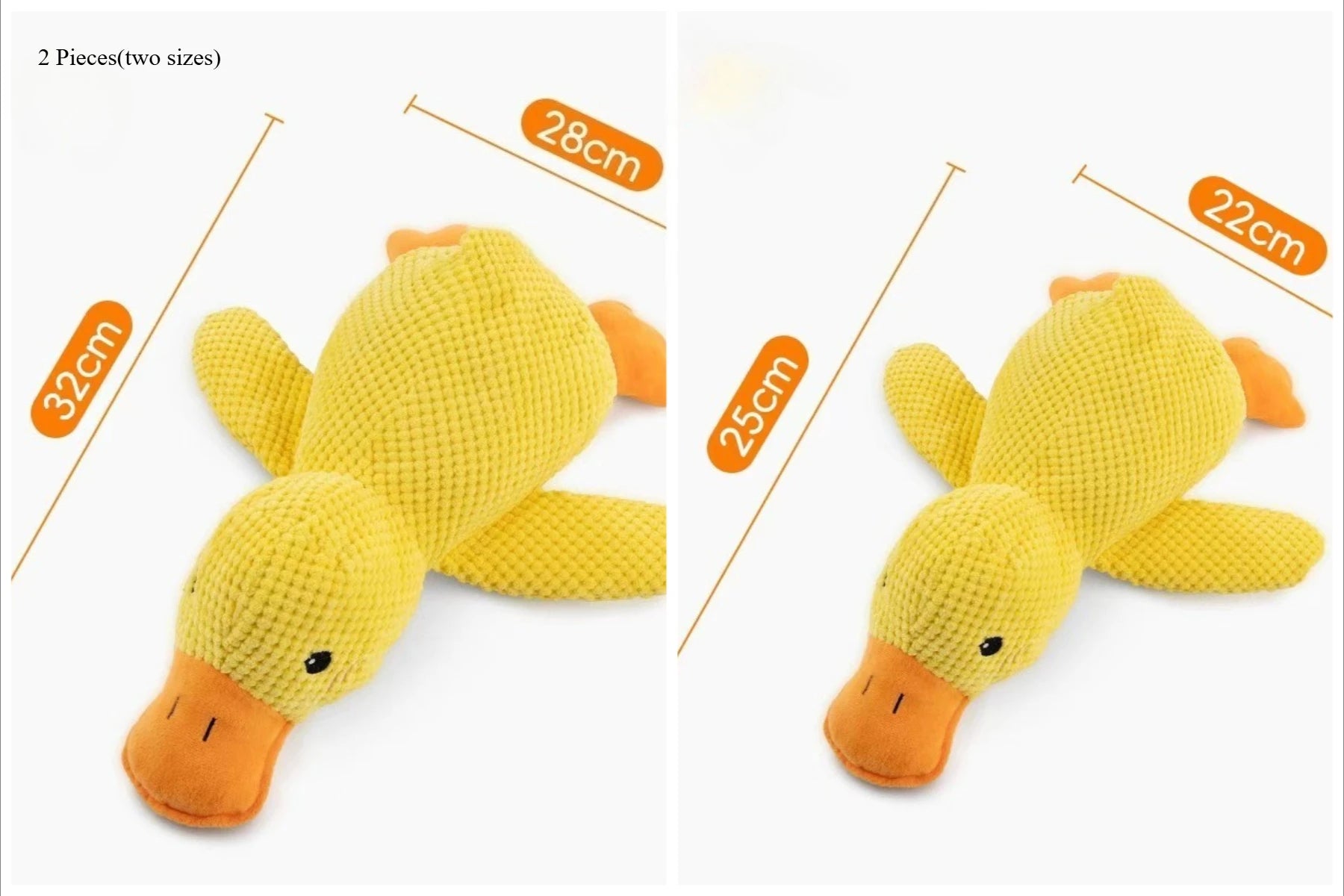 2-Piece Squeaky Plush Dog Toy,Soft Puppy Teething Chew Toy, Bite Resistant,Self-Play Companion for Small Medium Large Dogs Qme MS-Duck