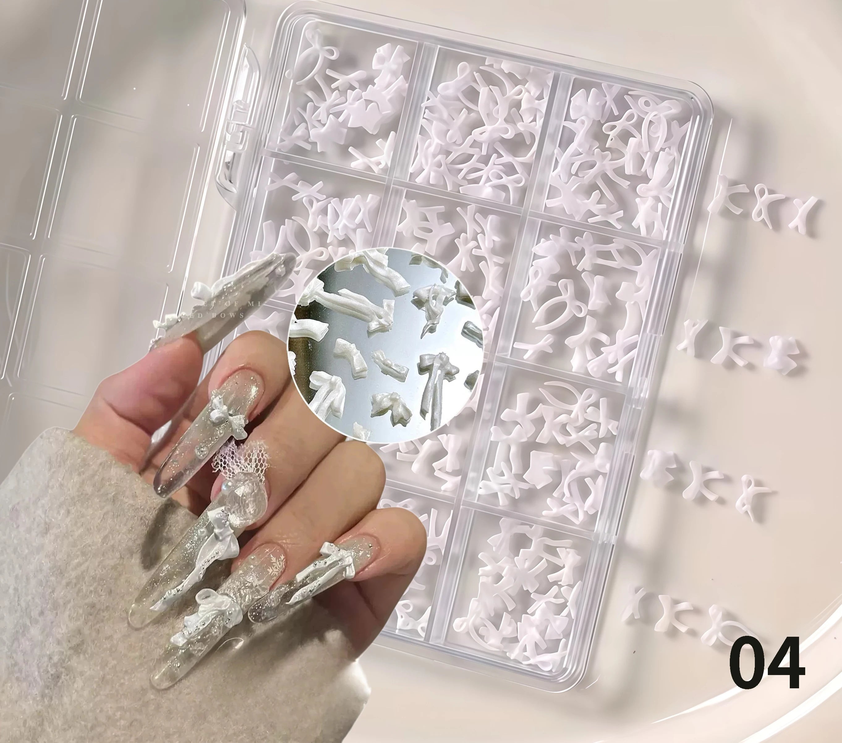16-compartment Butterfly Resin Nail Art Accessories Colorful Qme 04