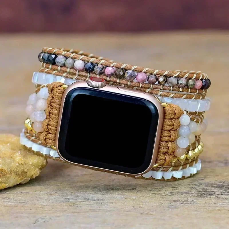 Bohemia Strap for Apple Watch Ultra Band 49mm 44mm 45mm 41mm 42mm 38 Handmade Natural Beads Bracelet Iwatch Series 8 7 6 Se 5 3 Qme