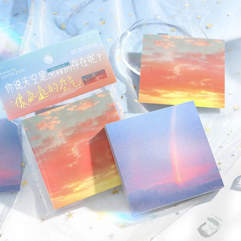 Ins Colorful Clouds To Do List 100/600 Sheets planner Student Long Style Note Paper Memo Pad Stationery School Supplies Qme