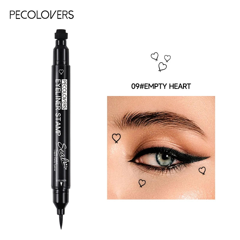 Double-head Liquid Eyeliner Pen Stamps Natural Finish Waterproof Qme 09