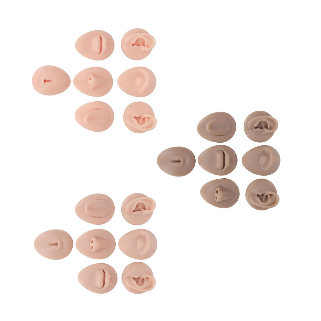 Silicone Eye Model Silicone Body Practice Model Simulation Silicone Ear Eye Nose Mouth Tongue and Belly Button Model for Novice Qme