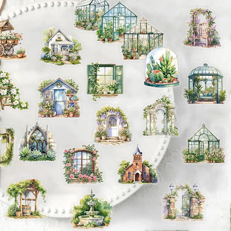 Flower Field Cottage Cartoon Stickers DIY Scrapbooking Guitar Qme