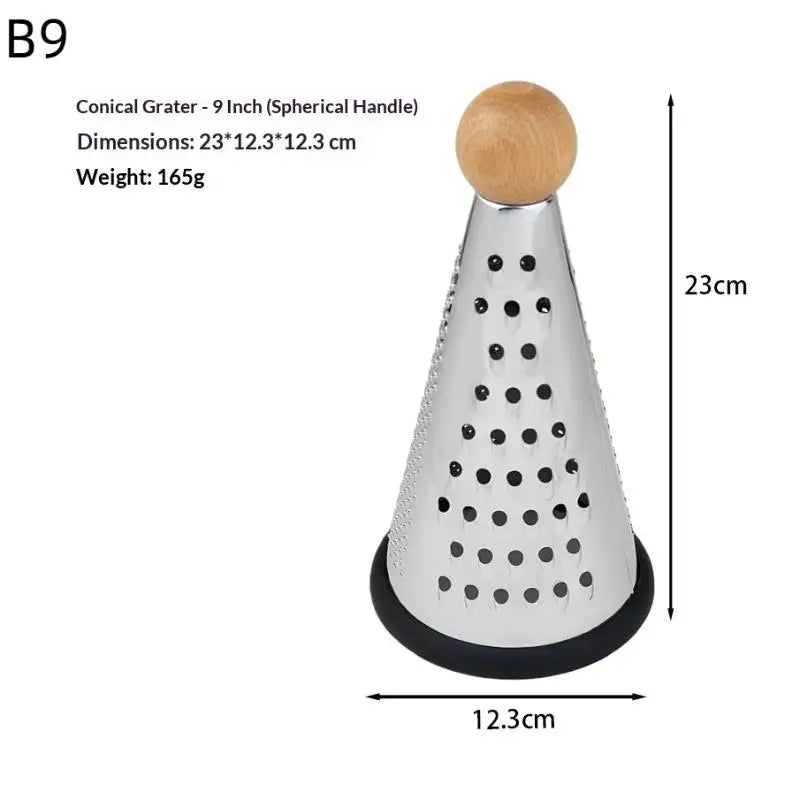 Grater 3 Side Shred Manual Handheld Stainless Steel Multi-purpose Qme B9