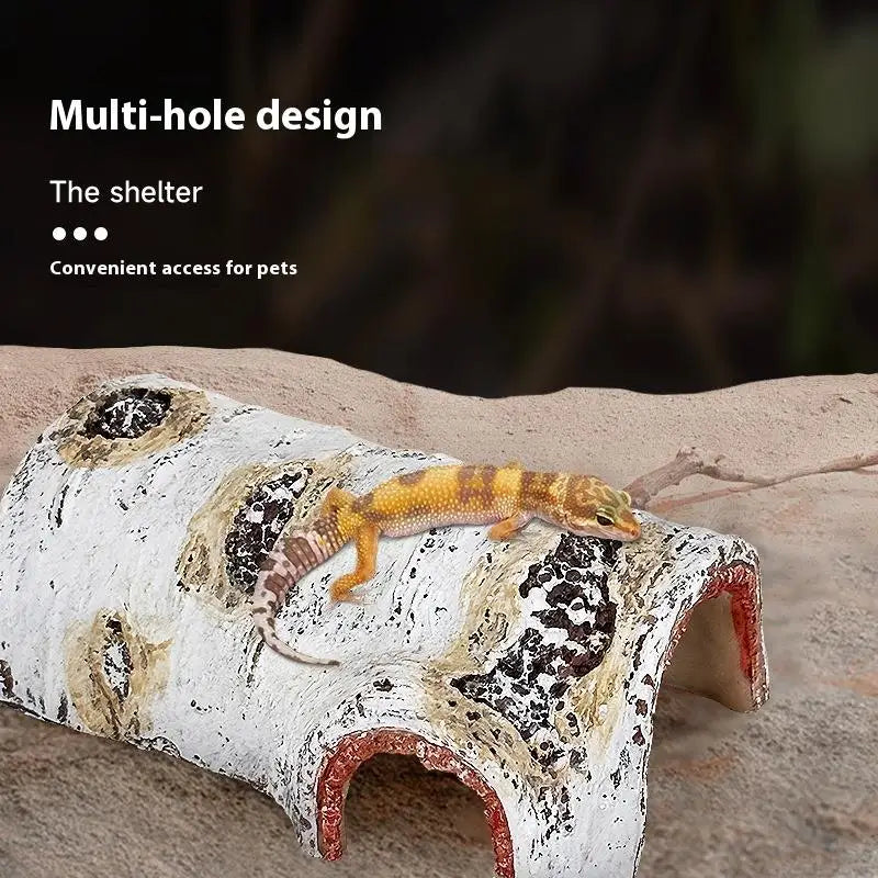 PVC Shelter Reptile Hideaway Cave Lizards Amphibians Shedding Qme