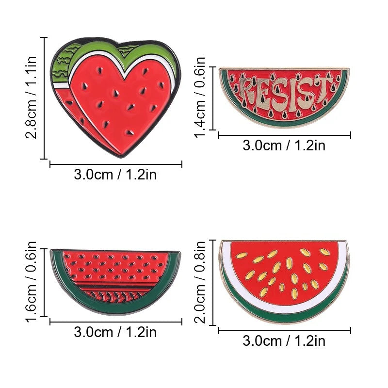 Cute Cartoon Watermelon Metal Enamel Brooch Summer Fruit Lapel Pin Badge for Backpack Clothes Hat Fashion Jewelry Holiday Gift Qme