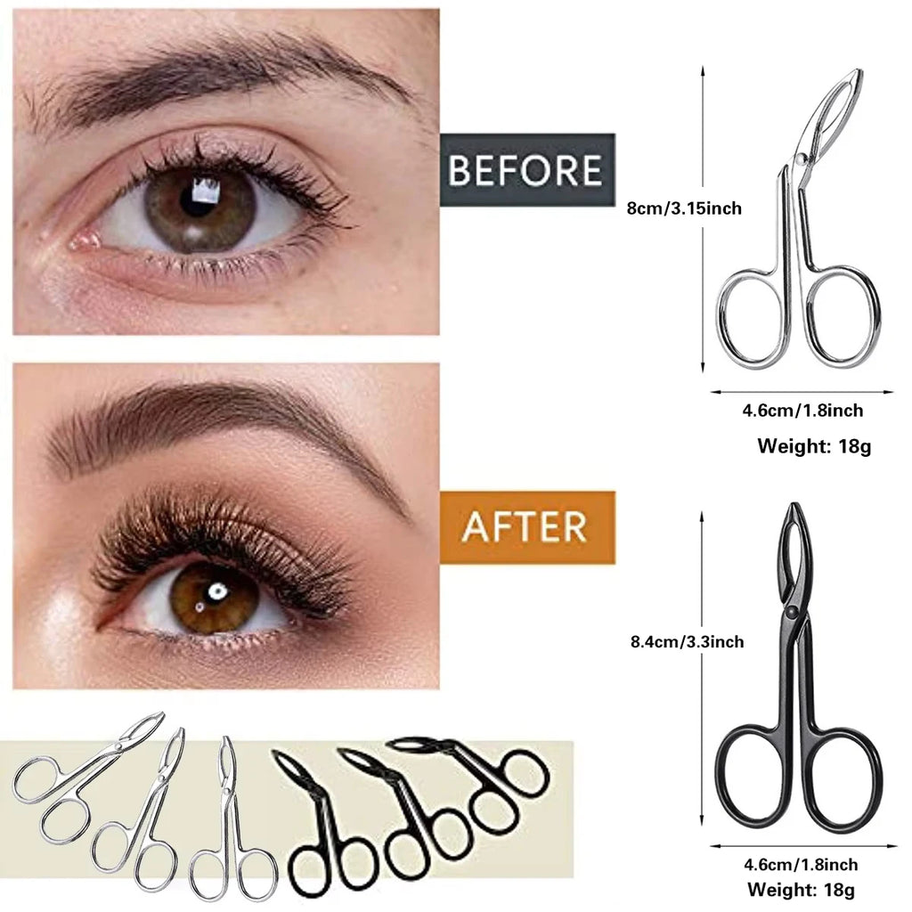 Scissor Shaped Eyebrow Tweezers Flat Headed Oblique Stainless Steel Qme
