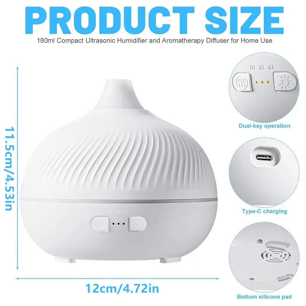 Oil Diffuser Machine 7-Color Ambient Light USB Plug-humidifier Qme China Mainland White
