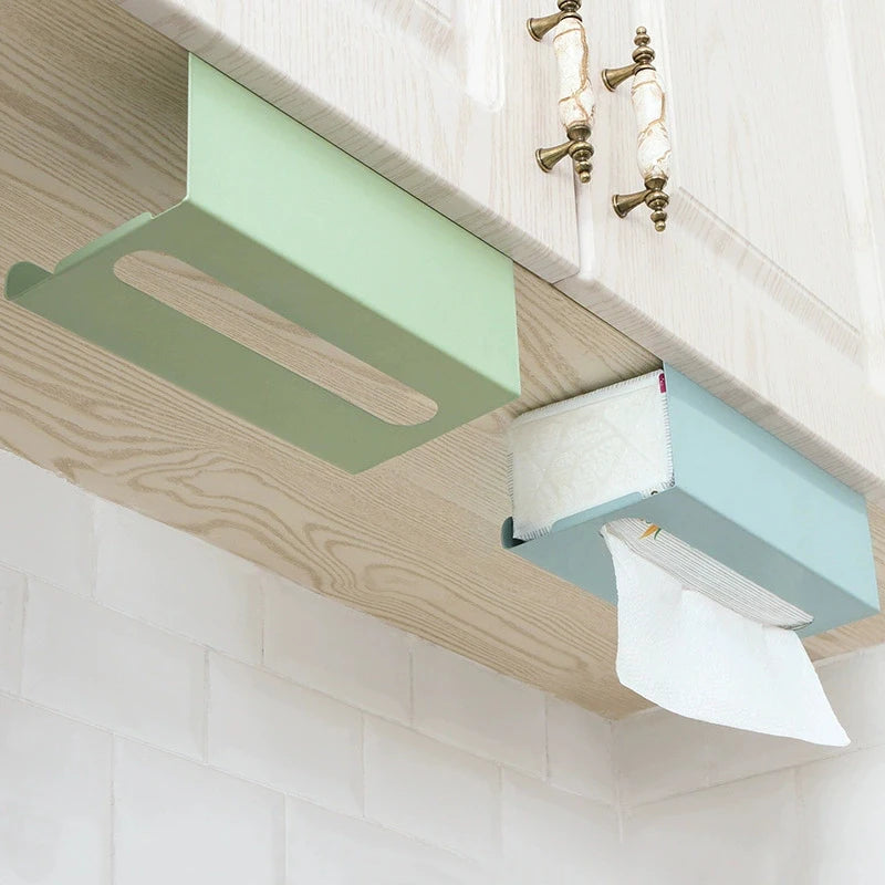 Under Cabinet Holder Paper Towel Kitchen Iron Material Tissue Box Qme