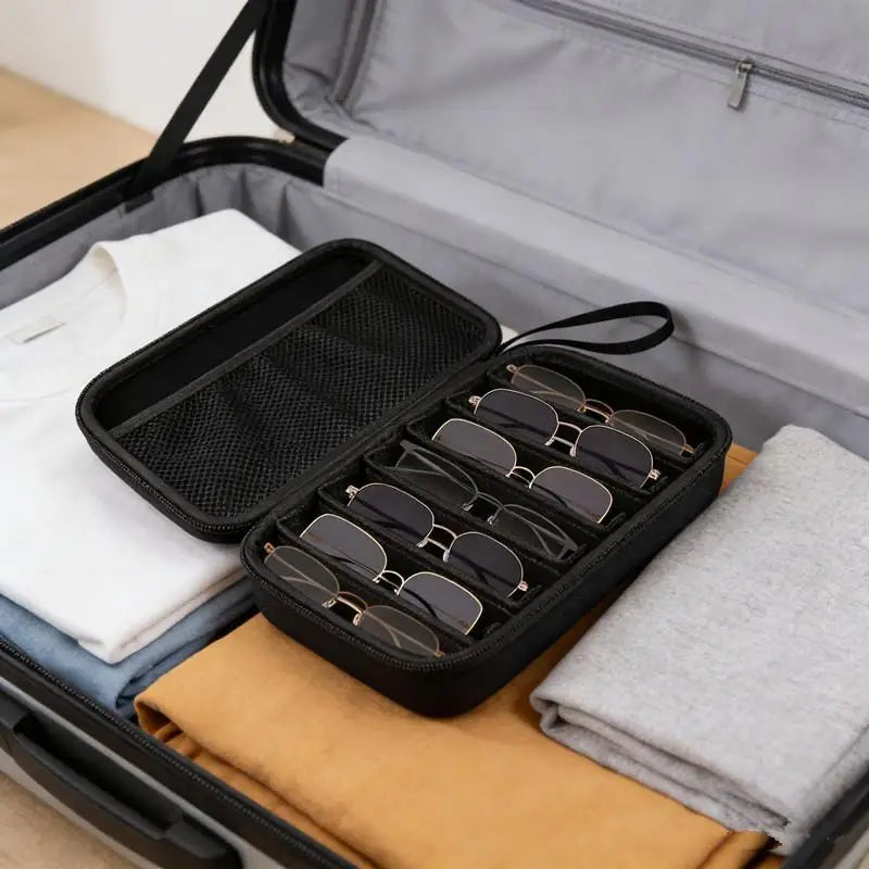 6 7 Compartment Adjustable Glasses Storage Box Portable Organizer Qme