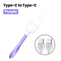 Type C To Type C 60W Fast Charging Short Cable Portable Lanyard Keychain Cable For iphone 15 16 Samsung Xiaomi Dual Type C Cable Qme PURPLE