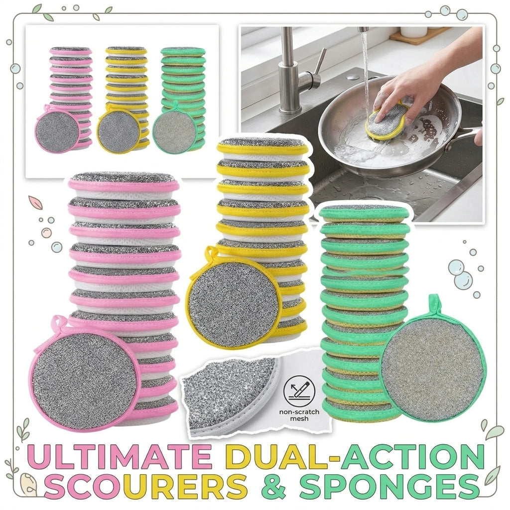 10PCS Kitchen Stain Removal Sponge Magic Wipes Clean Cotton Dishwashing Sponge Wipes Bathroom Cleaning Utensils Qme