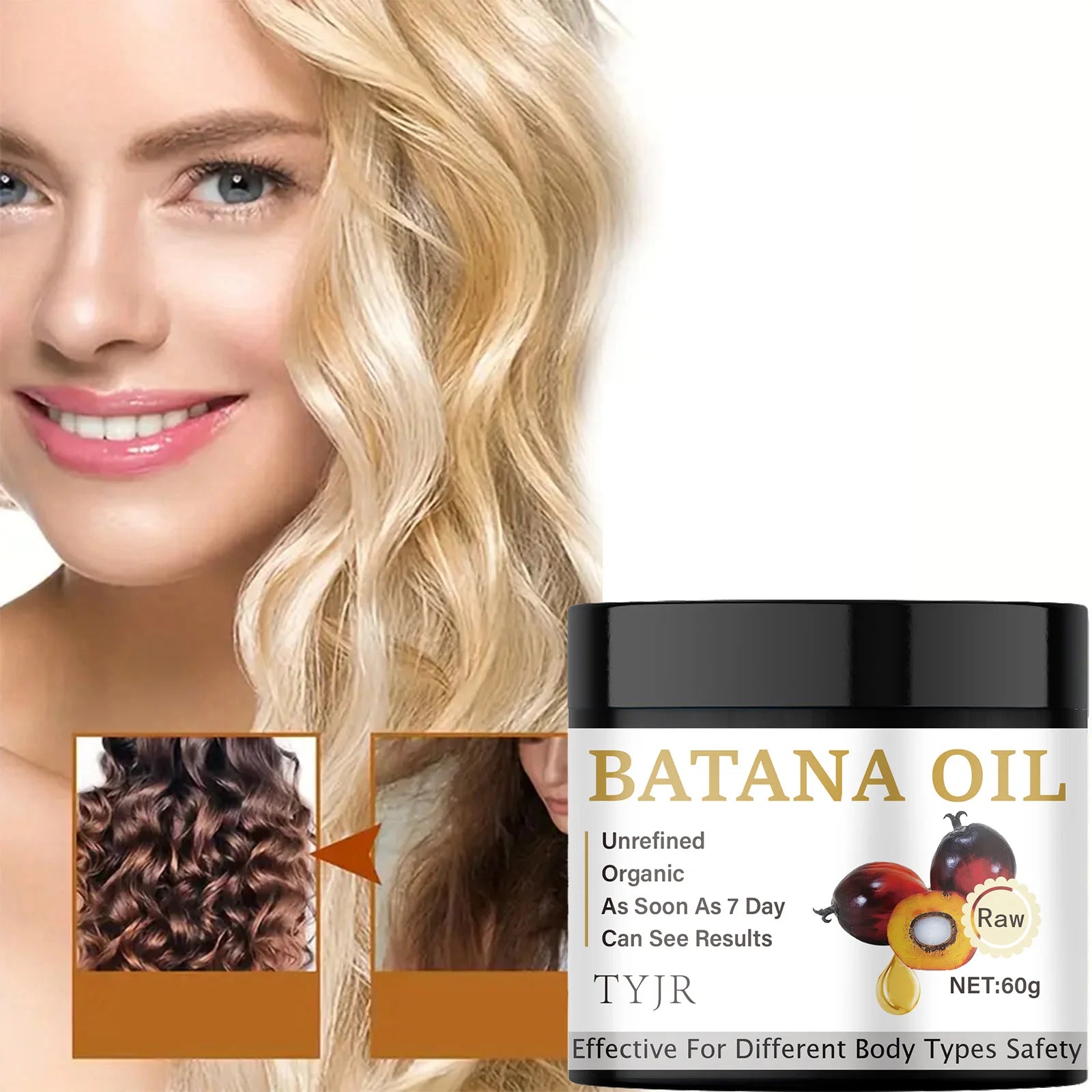 Batana Oil Hair Mask Repair Dry Damage Smooth Soften Frizzy Anti Hair Loss Nourishing Scalp Treatment Shiny Straighten Hair Care Qme
