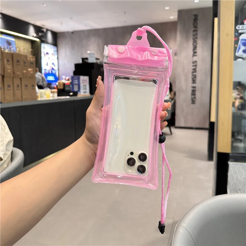 Waterproof Phone Pouch Touch Screen Compatible For Swimming Underwater Photography Neck Hanging Rafting Diving Qme one size Pink