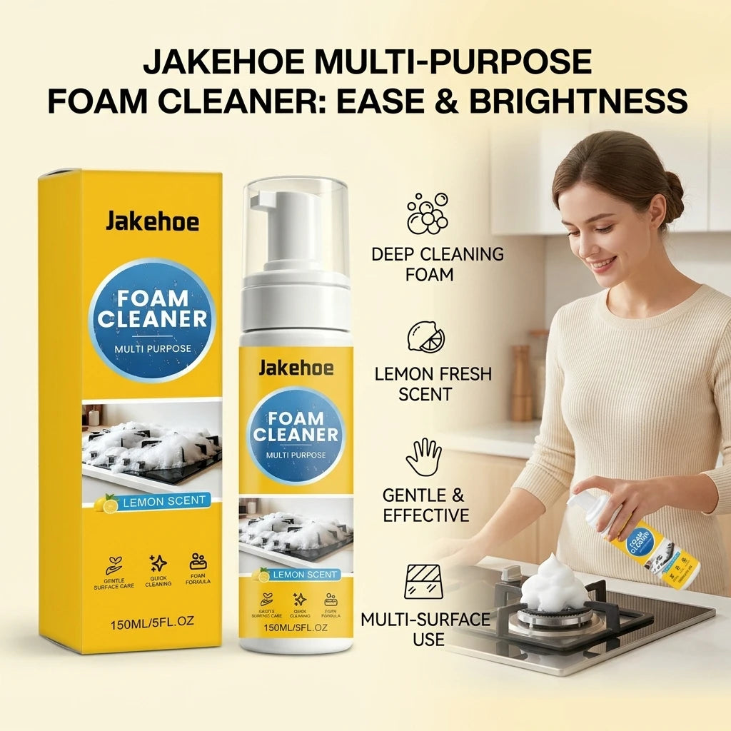Multi-purpose Foam Cleaning Spray Dissolving Grease Grime Eliminate Musty & Greasy Odors Lemon Scent Powerful Foaming Degreaser Qme