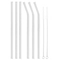 Reusable Straw Drinking Straw Reusable Eco friendly Glass Drinking Straw with Cleaning Brush Transparent Convenient Tableware Qme JY11037