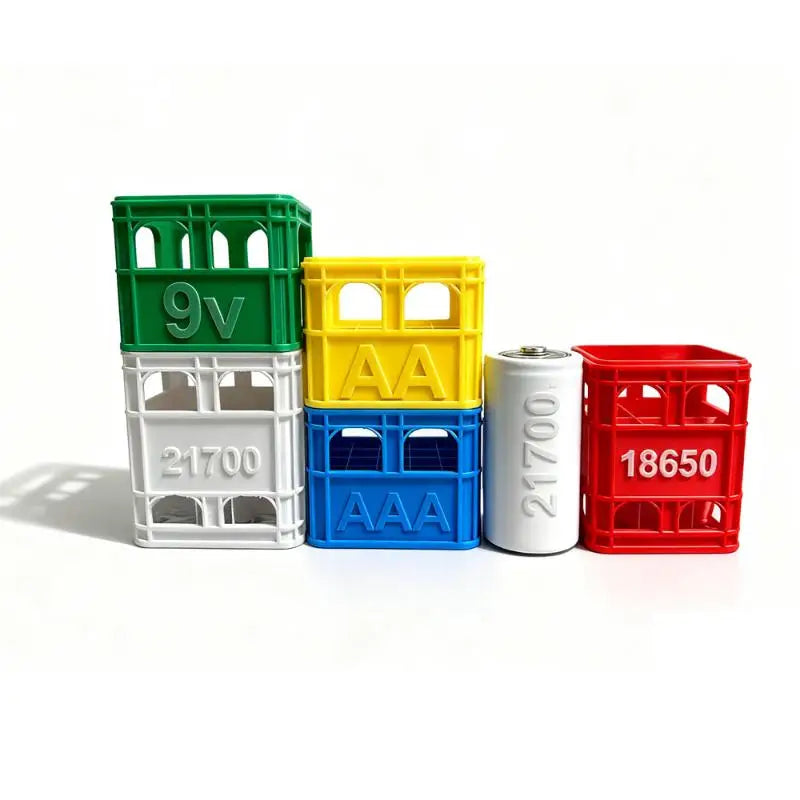 3D Printed Battery Storage Box DIY Beer Crate No. 5 Aa No. 7 Aaa 18650 Battery Stackable Storage Basket Storage Box Qme