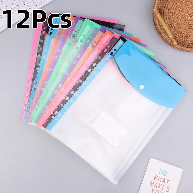 6 12 Packs A4 Binder Pocket Organizer Folders Expandable Plastic Qme B12Pcs