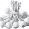 Bungee Ball Tarps Canvas Tarpaulin Flagpole Ties Cord Ends Elastic Qme 20 WHITE