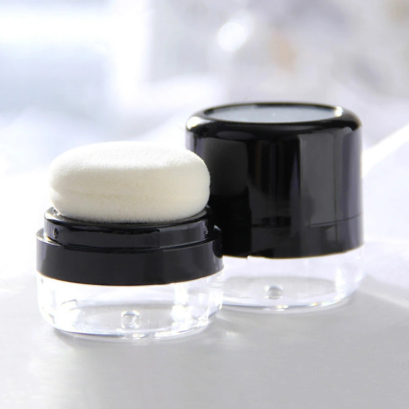 Travel Portable Loose Powder Compact Mirror Mushroom Sponge Puff Qme