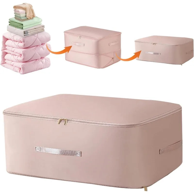 Self Compressing Vacuum Storage Bag Heavy Duty Portable Organizer Qme