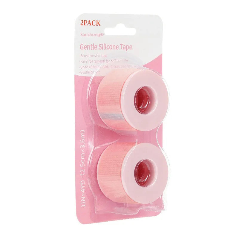Silicone Gel Eyelash Tape Breathable Sensitive Resistant Under Eye Pad Patches Non-Woven Micropore Tape Lashes Extension Supplie Qme 2 pieces pink