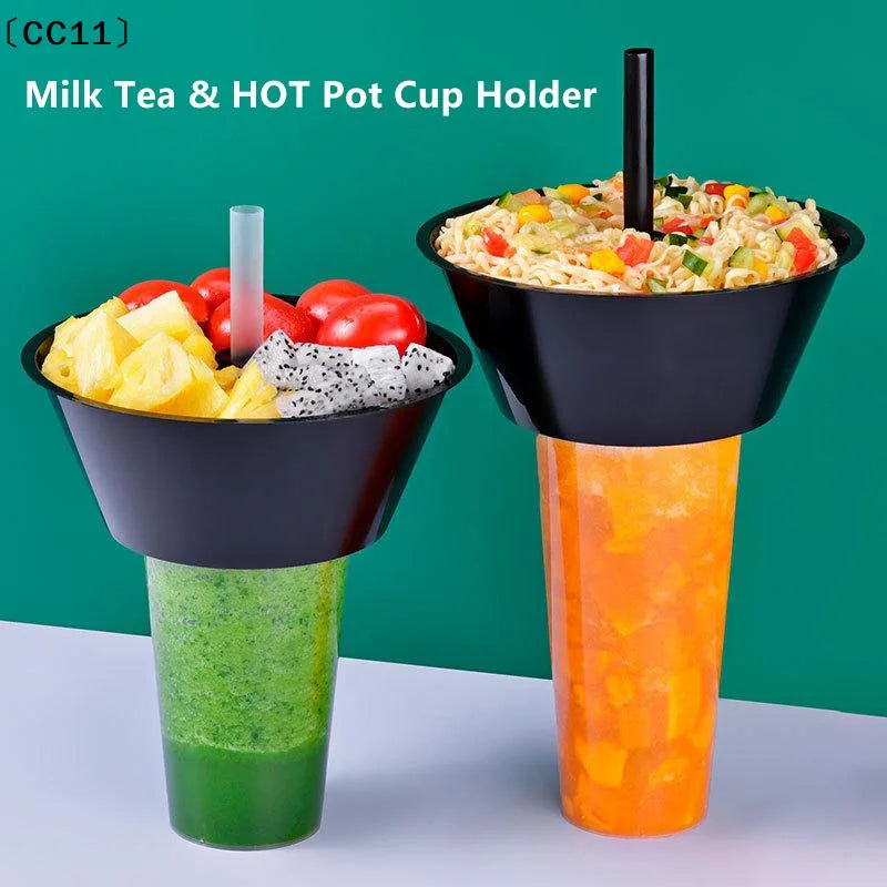 10 Disposable Plastic Cup Drink Snack Bowl Bubble Milk Tea Fruit Qme