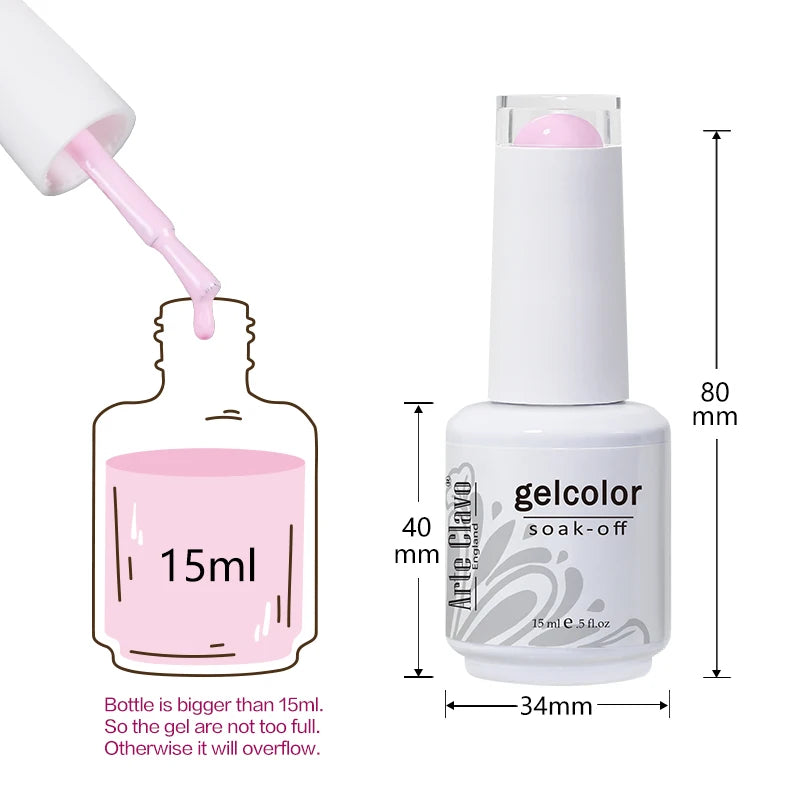 Arte Clavo Jelly Nail Gel Polish Supplies Purple Pink Red Blue Green Qme