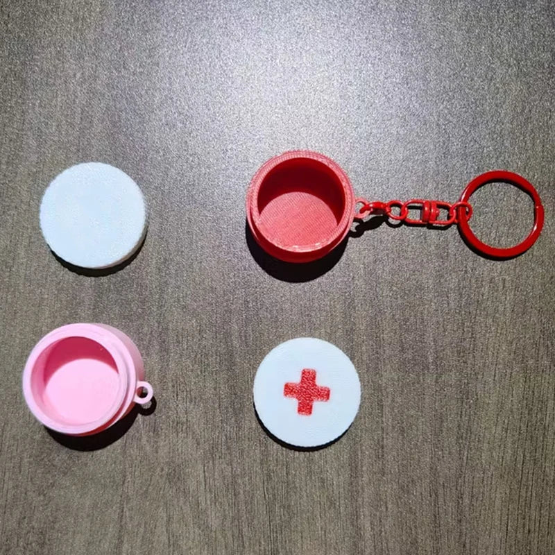 Plastic Medicine Case Pill Holder Daily Use Emergencies Mini Sliding Qme