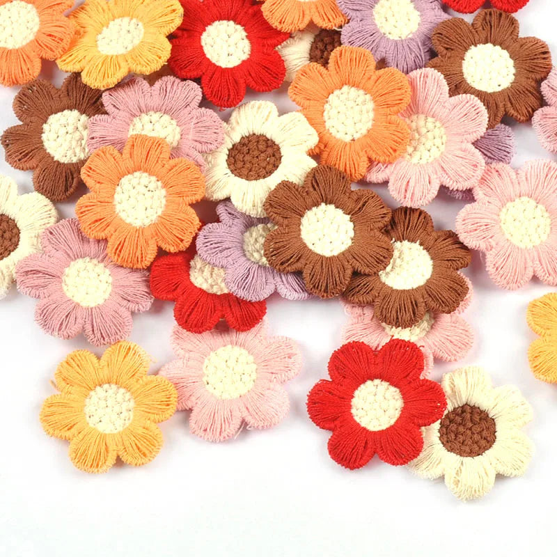20pcs 3.1cm Colorful Mix Flower Patches Embroidery Clothes Sewing Garment Appliques Accessories DIY Scrapbook Home Crafts c4047 Qme