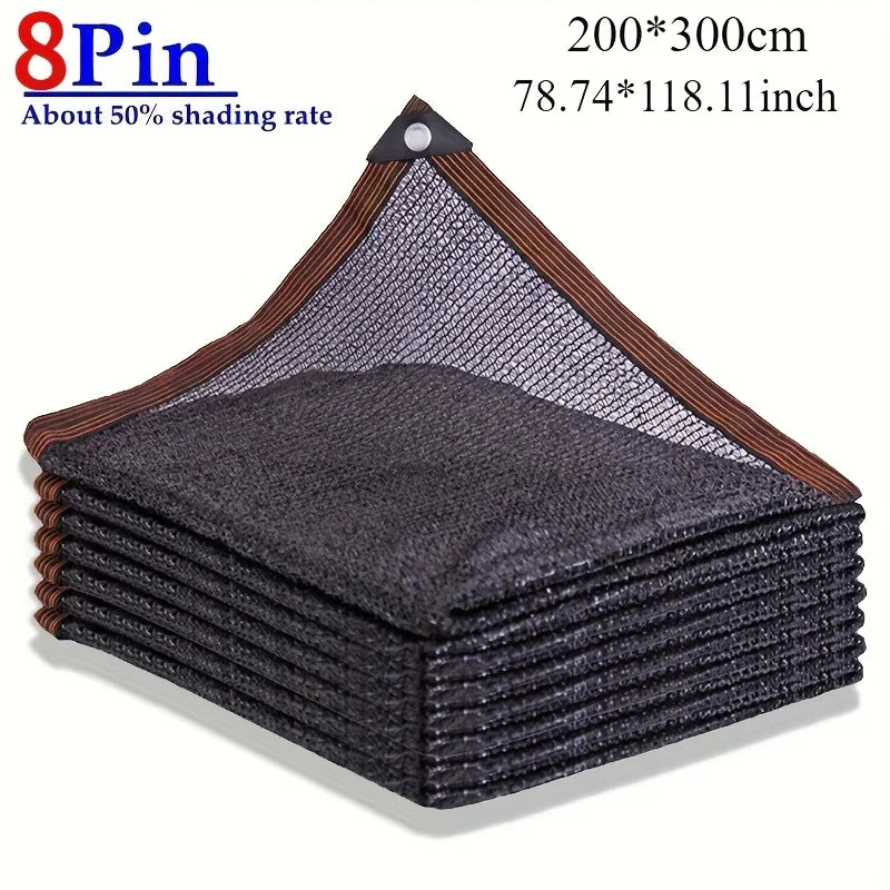 8 Pin Black HDPE Anti-UV Sun Shade Net, Gazebo Shelter Outdoor Pergola Canopy Sun Cover, Agriculture Greenhouse Sunshade Net Qme