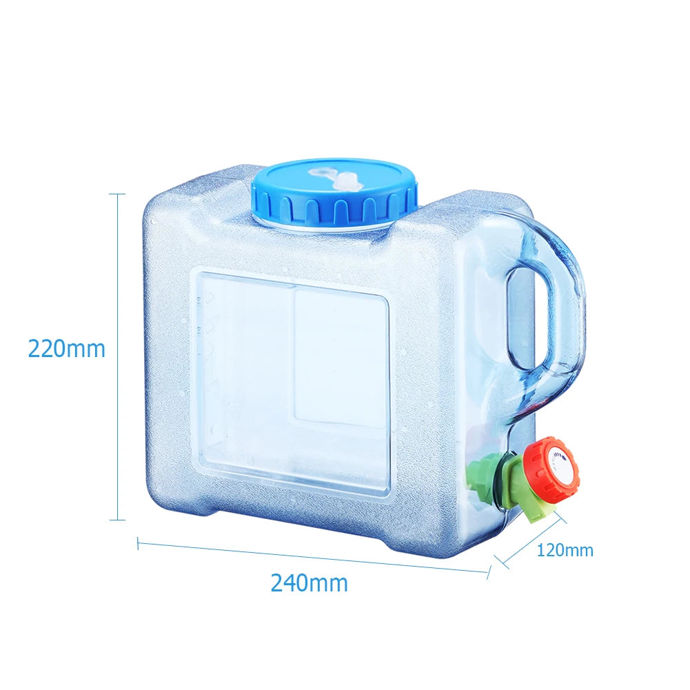 5L Water Container with Faucet Camping Water Container Portable Multipurpose for Outdoor Hiking Travel Emergency Qme