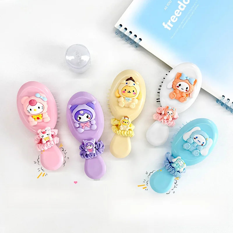 Hello Kitty Kuromi Air Cushion Comb Hair Tie Compact Portable Stylish Qme