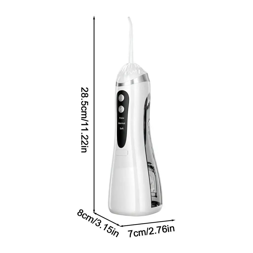 Electric Floss Rechargeable Brace Irrigator Machine Teeth Flossing Machine for Bathroom Shower Countertop Home Apartment Qme White
