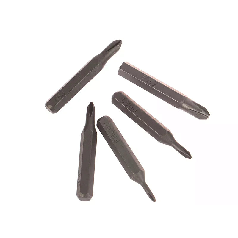 5Pcs H4×28mm Cross Screwdriver Bits PH000 PH000 PH00 PH0 PH1 PH2 4mm Hex Shank Professional Screwdriver Set Tools. Qme