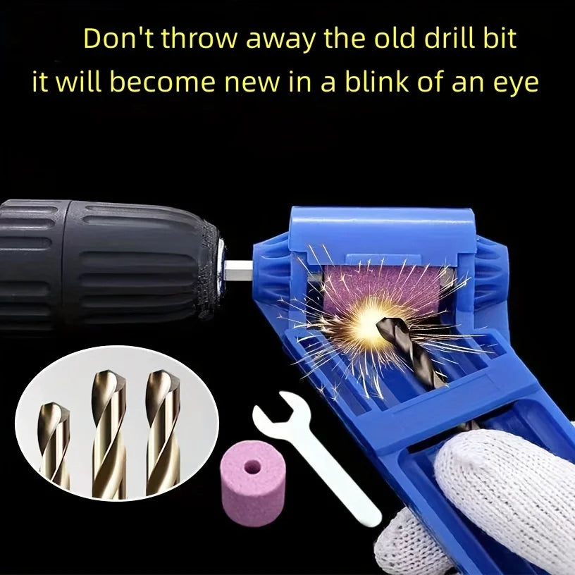 1set Diamond bit sharpener, fixed angle rotary bit polishing tool, plastic body, corundum abrasive Qme