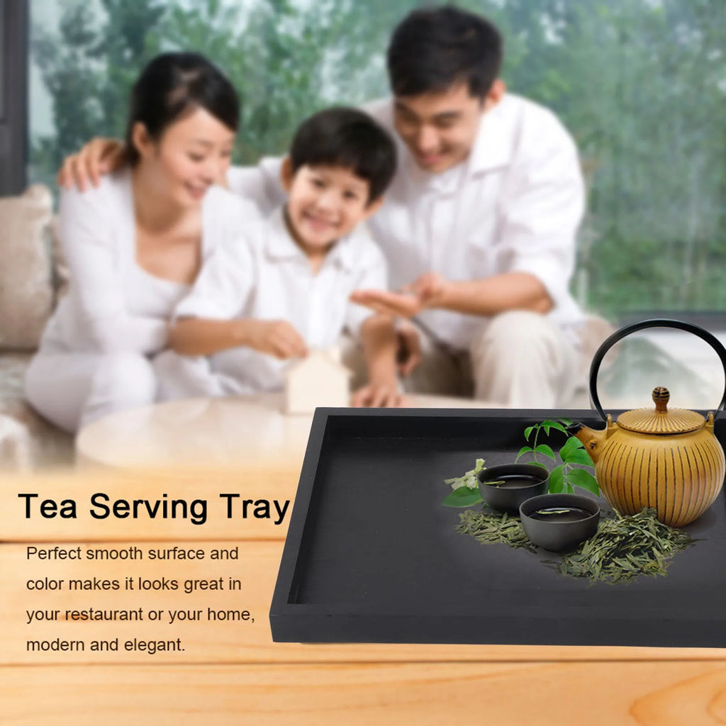 Rectangle Shape Wood Tea Coffee Snack Food Meals Serving Tray Plate Restaurant Trays Wood Tea Tray Qme